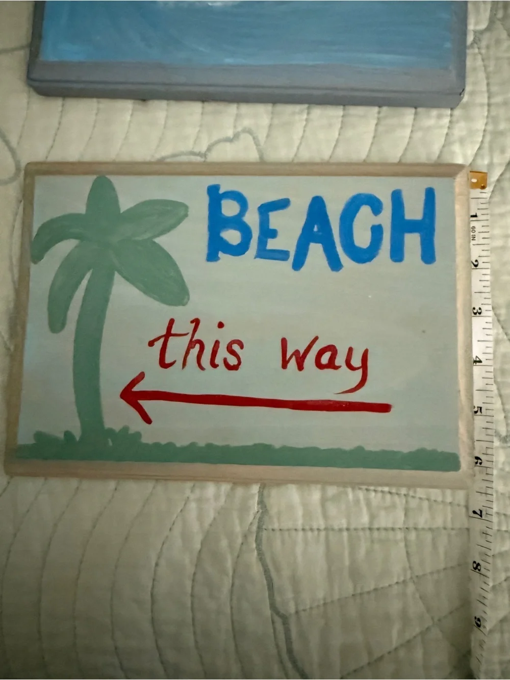Coastal 'Surf's Up' and 'Beach This Way' Wooden Signs